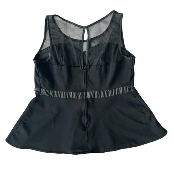 Torrid Peplum Top Womens 1X Black Mesh Polka Dot Sweetheart Gothic Retro Plus - Picture 2 of 10